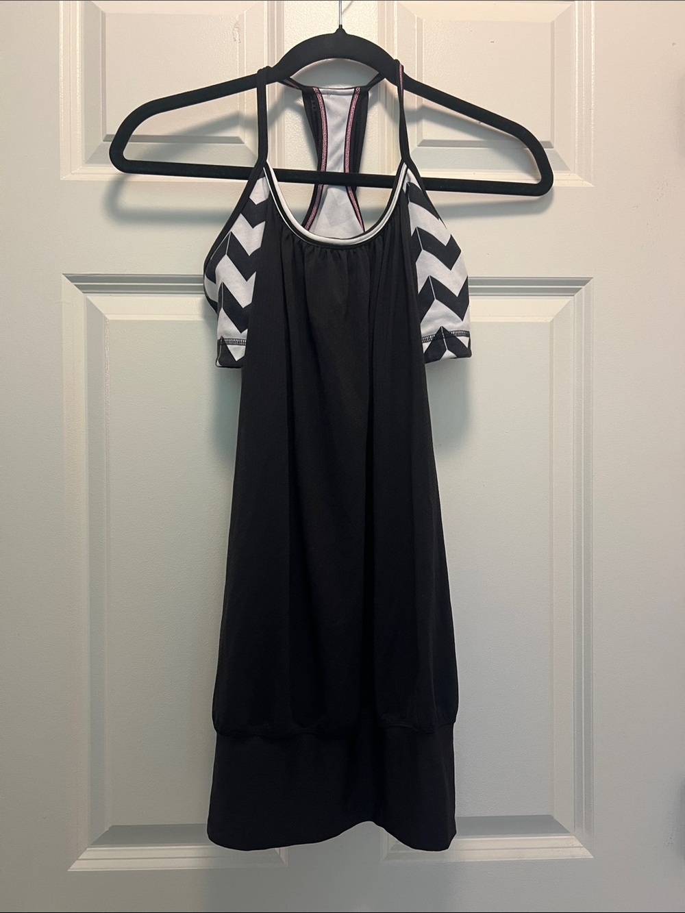 Lululemon Black Tank with Chevron Straps